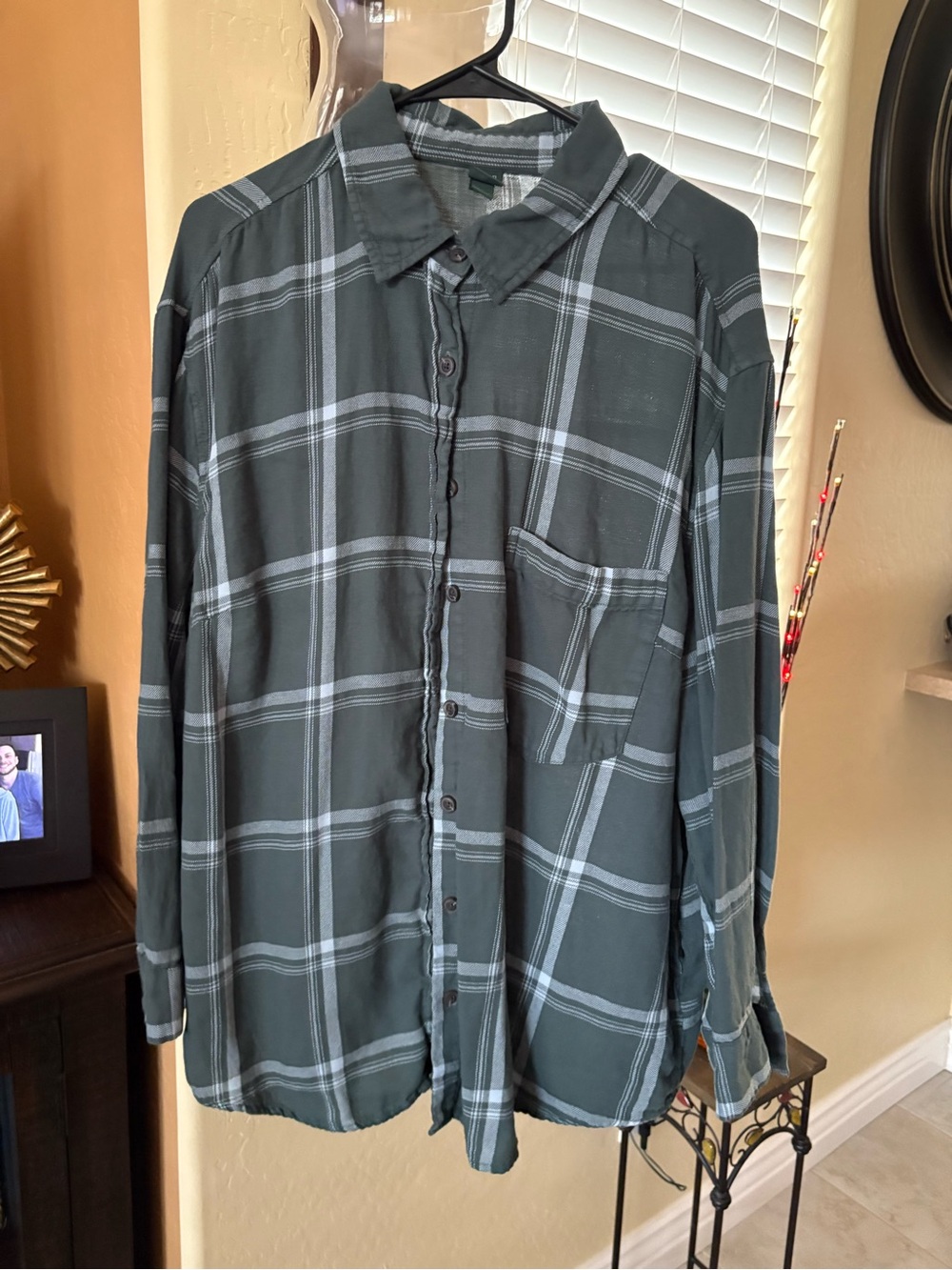 wild fable Gray Plaid Button-Down Shirt